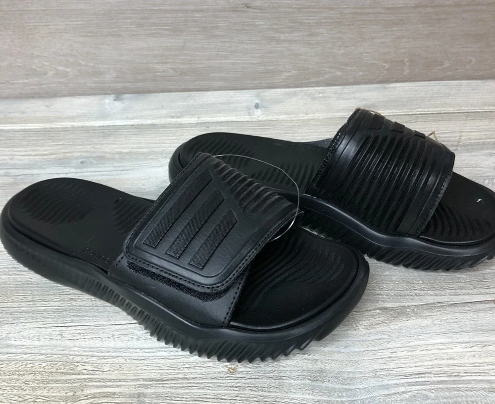 ADIDAS ALPHABOUNCE Triple Black Basketball Slide Sandals Size 7 M GY9416 New